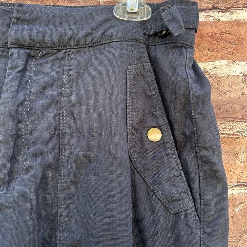 Athleta Voyager 100% Linen Pants 586941 Women's Blue Size 8
